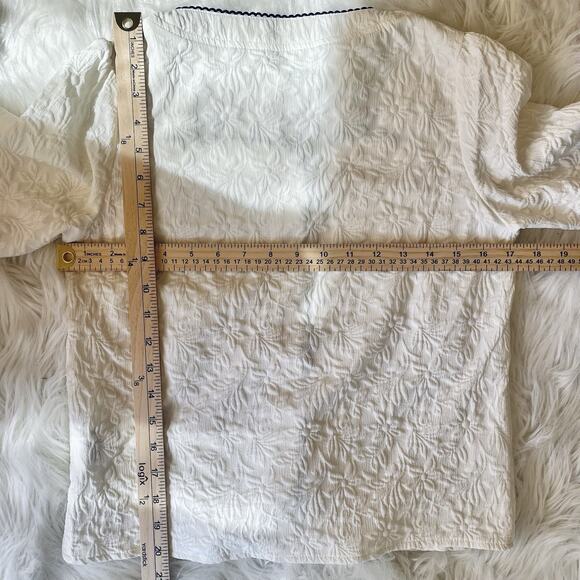 Dazy Floral Textured Blouse Jacket M Coquette Cottagecore Old Money Romantic - Picture 4 of 6